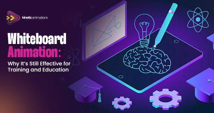 Whiteboard animation for training showing hand drawing educational content