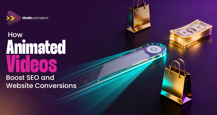 Animated videos boosting SEO rankings and website conversions with an upward-trending graph